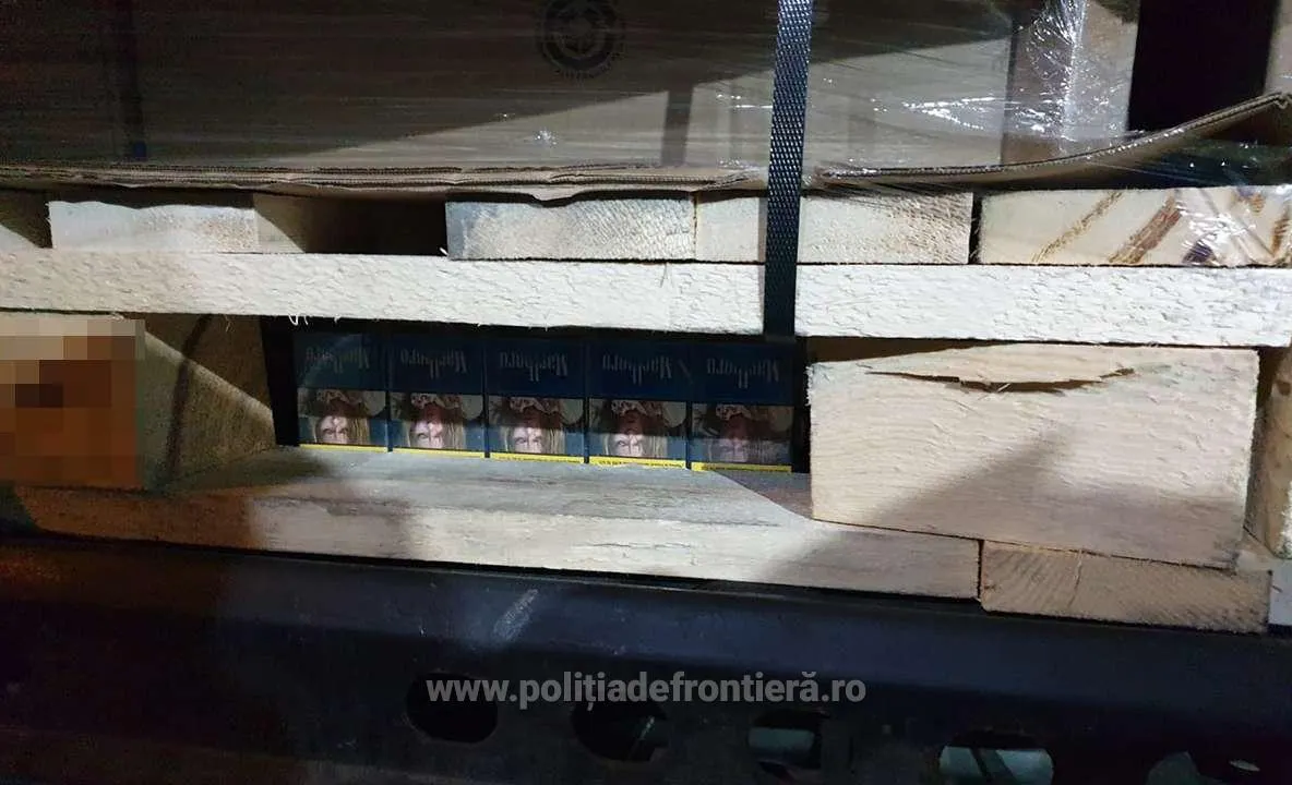 Bulgar prins că transporta țigări de contrabandă printre pahare