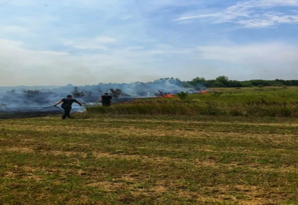 100 de hectare de miriște, în flăcări! Pompierii intervin