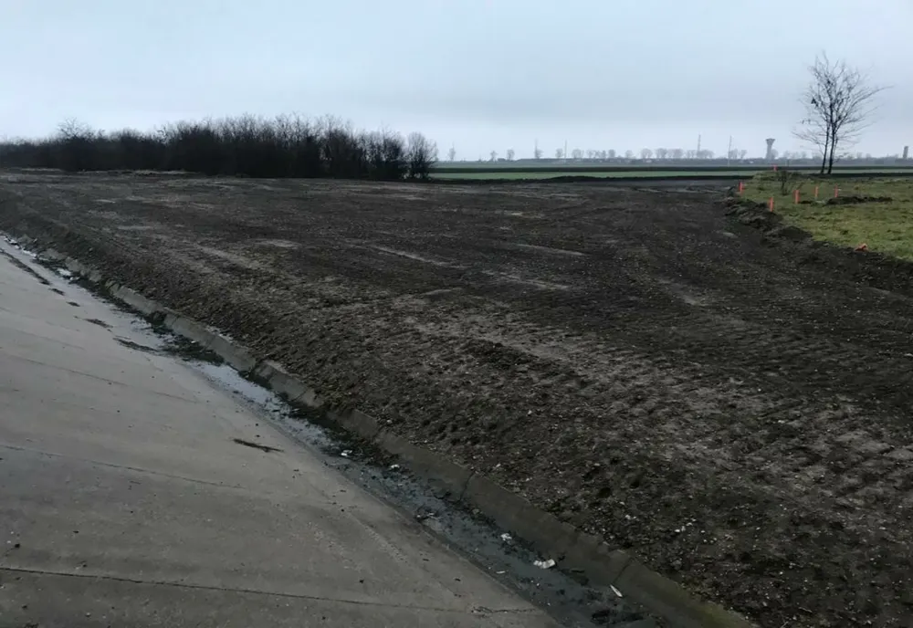 Lucrările la noua centură de legătură între DN 5 și Vama Giurgiu, în faza de pregătire a terenului
