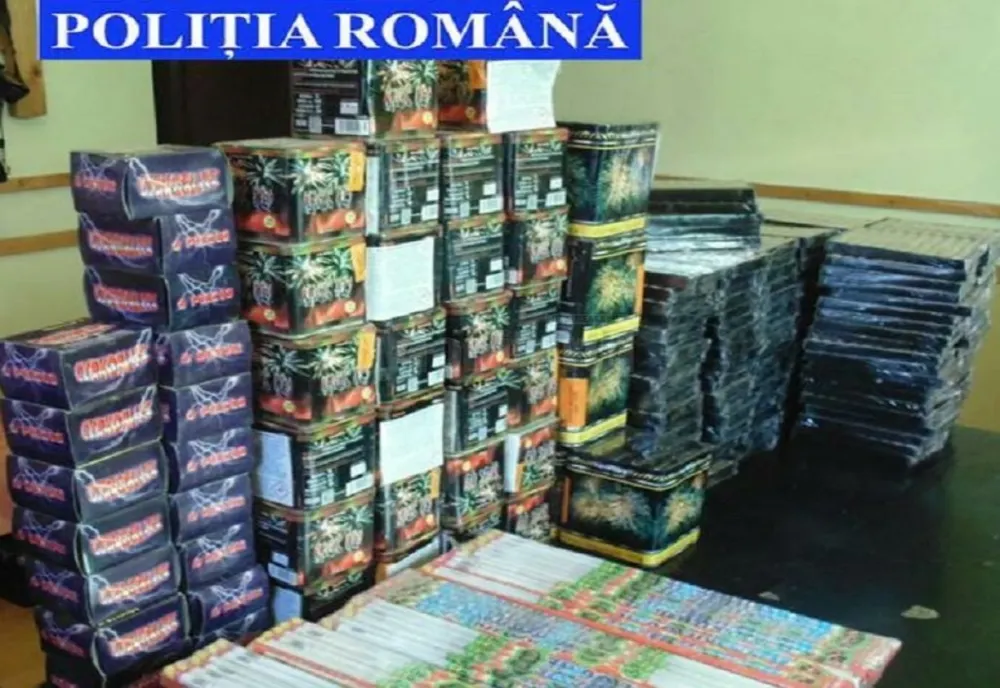 Percheziţii în Bucureşti şi Giurgiu la persoane care deţineau ilegal materiale pirotehnice din categoria F4