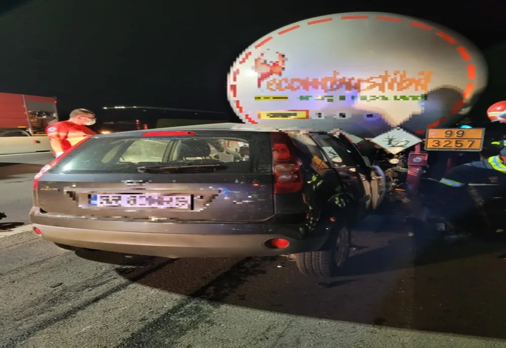 Giurgiu. Un bărbat a decedat după ce autoturismul pe care îl conducea a intrat în coliziune cu o autocisternă, pe DN 5