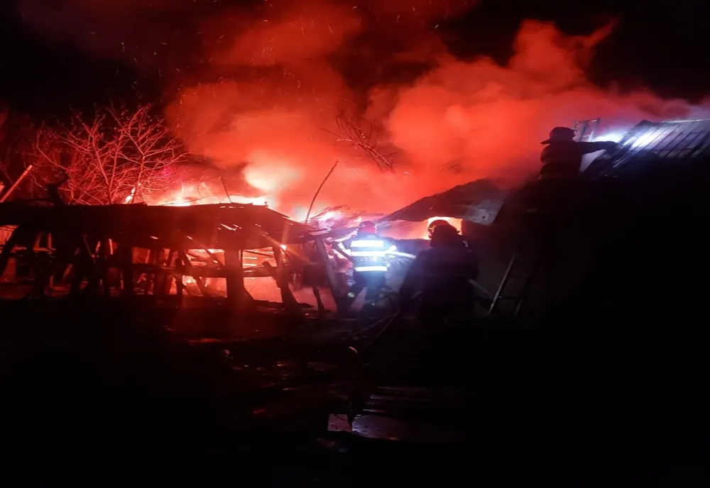 Giurgiu. Incendiu violent într-o gospodărie din Vieru
