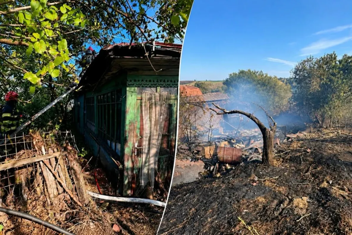 Incendiu devastator: o gospodărie a fost mistuită de flăcări după ce focul pentru vegetația uscată a scăpat de sub control