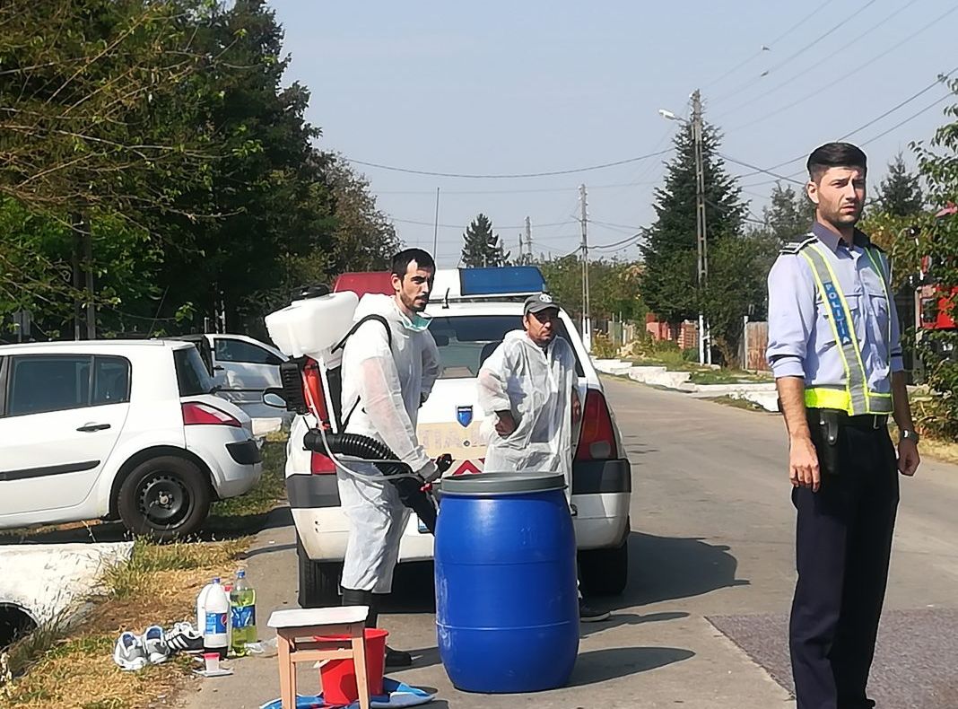 Incident la filtrul rutier dezinfectant de la Brăniștari