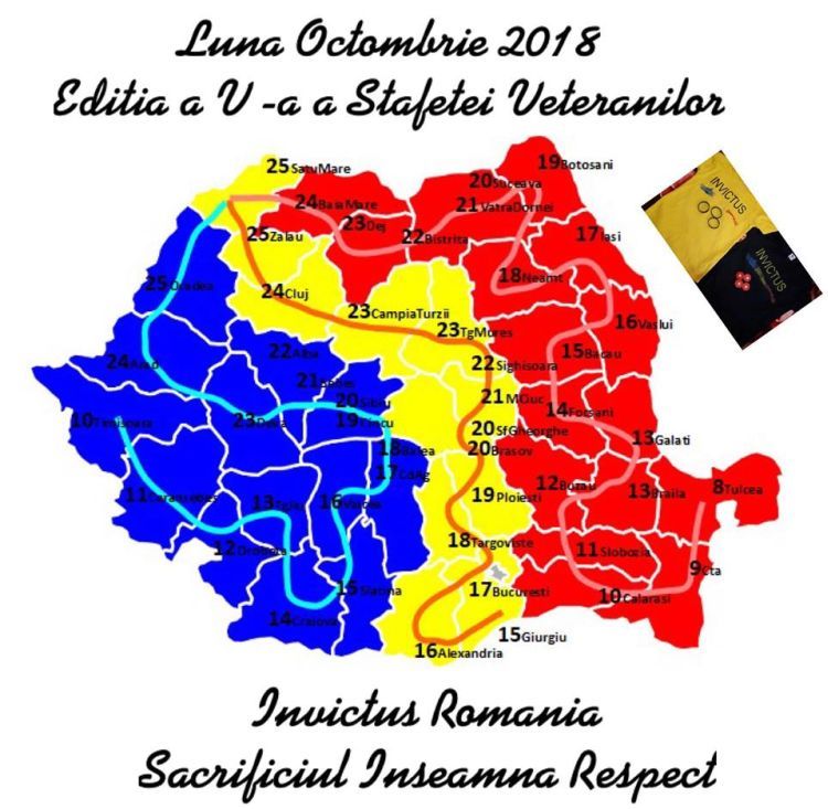„Ştafeta Veteranilor”, ediţia a V –a, 2018. Start de la Giurgiu
