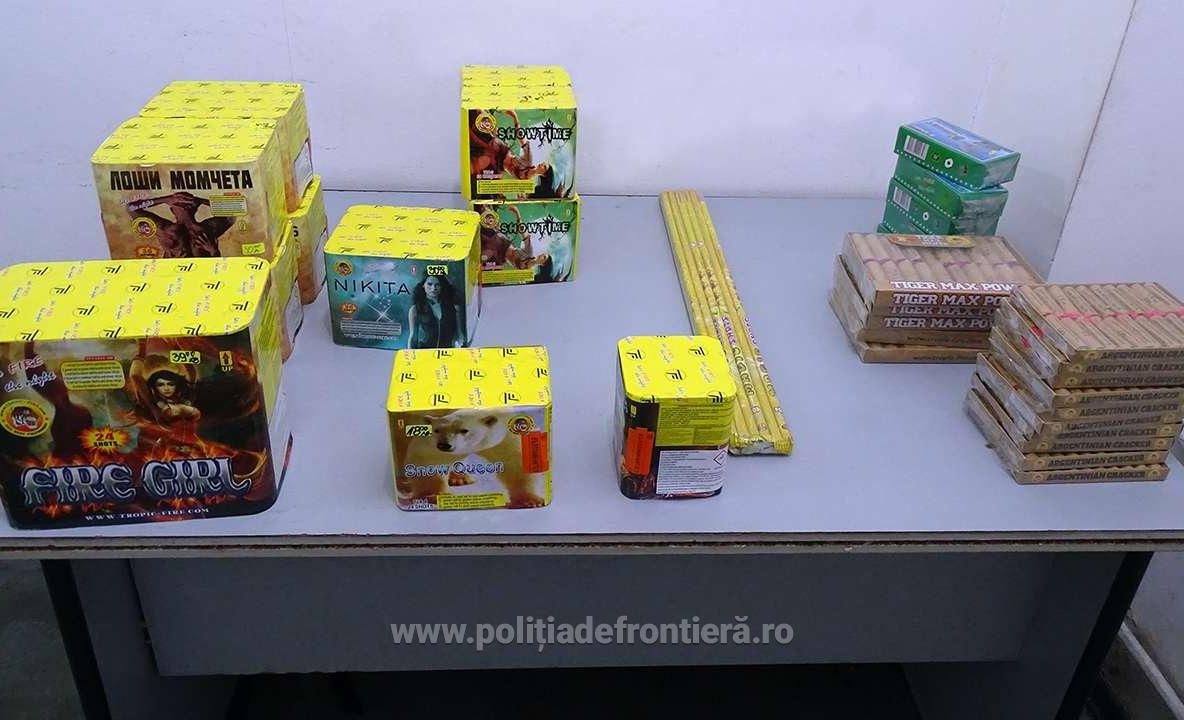 Sute de materiale pirotehnice, confiscate la Giurgiu