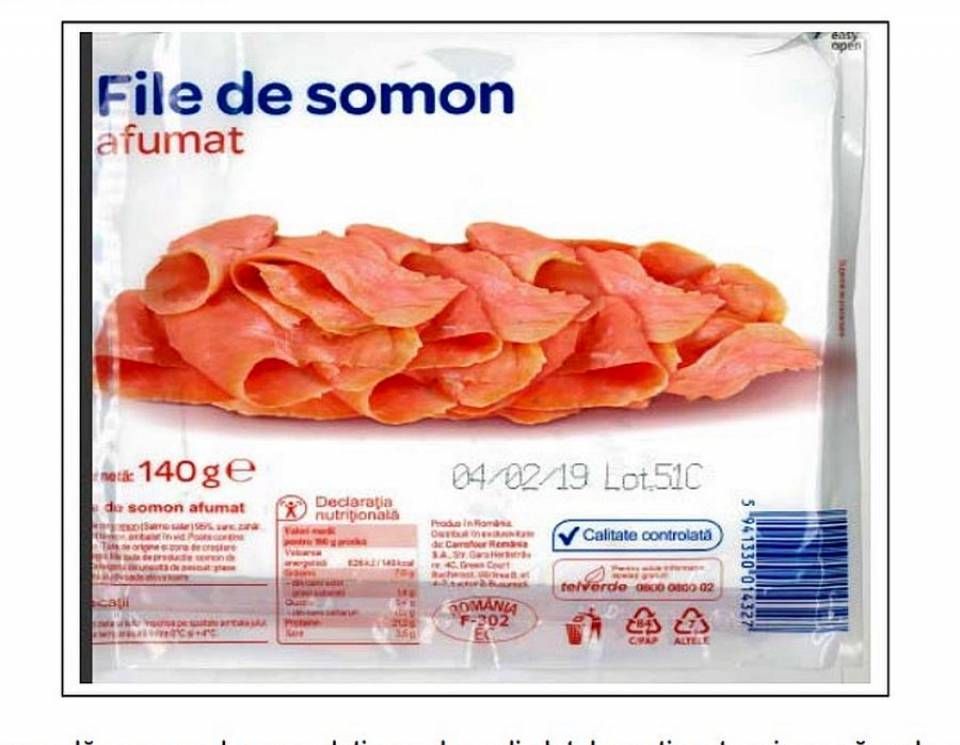Alertă alimentară: Un tip de file somon afumat, retras de la comercializare dintr-un supermarket