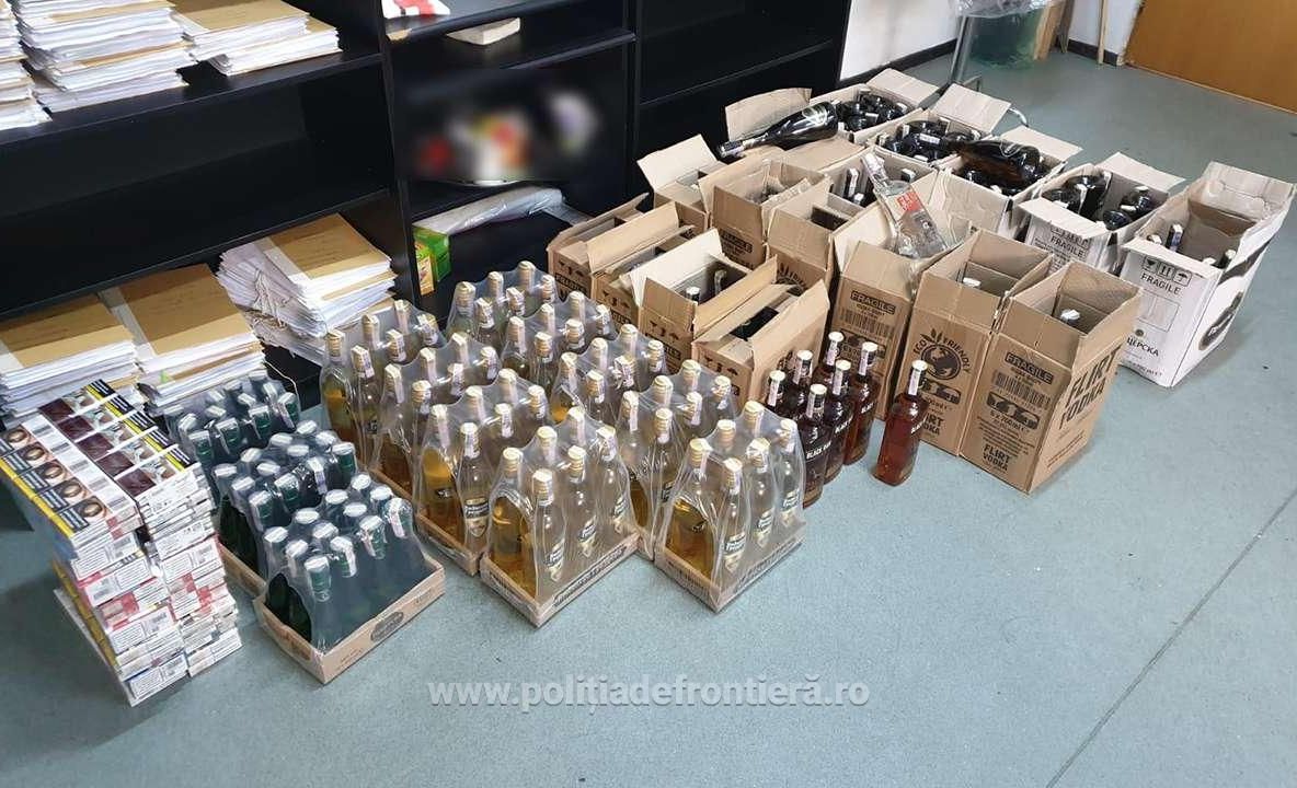Alcool și ţigări descoperite la  Punctul de Trecere al Frontierei Giurgiu