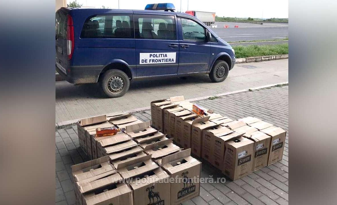 276 de sticle cu alcool, descoperite la Giurgiu