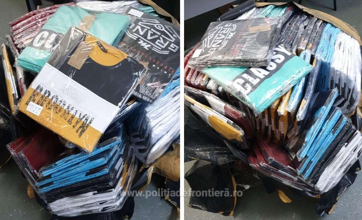 Textile şi încălțăminte susceptibile a fi contrafăcute, descoperite de polițiștii de frontieră giurgiuveni