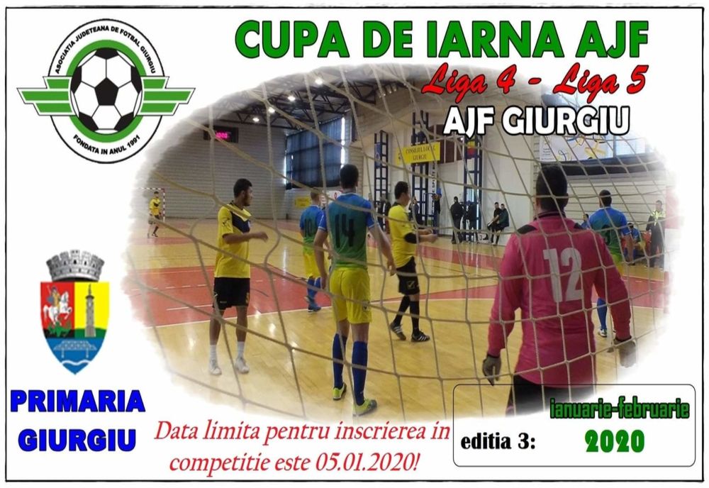 Cupa de iarnă AJF Giurgiu, pentru echipele din Liga 4 și Liga 5 la fotbal în sală
