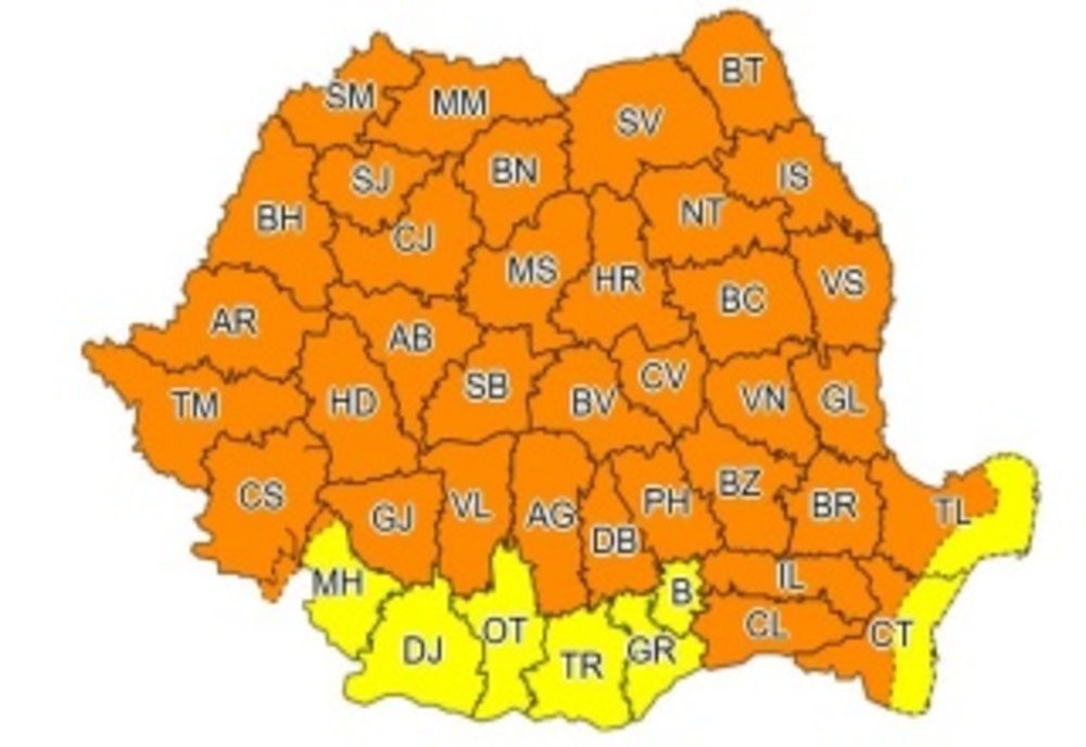 Cod PORTOCALIU de furtuni în aproape toată țara. Cum va fi vremea la Giurgiu