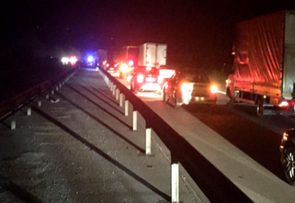 Aglomerație pe sensul de intrare în capitală pe autostrada A1 București-Pitești, la kilometrul 20