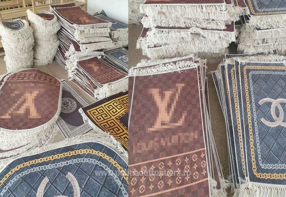 Covoare și seturi de baie "de firmă", confiscate la Vama Giurgiu