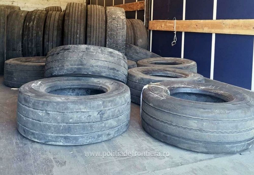 Peste trei tone de anvelope uzate oprite la Giurgiu 