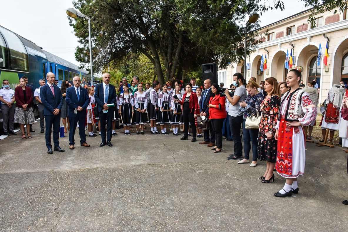 Trenul Connecting Europe Express a ajuns astăzi la Giurgiu. Cum au fost întâmpinați călătorii europeni