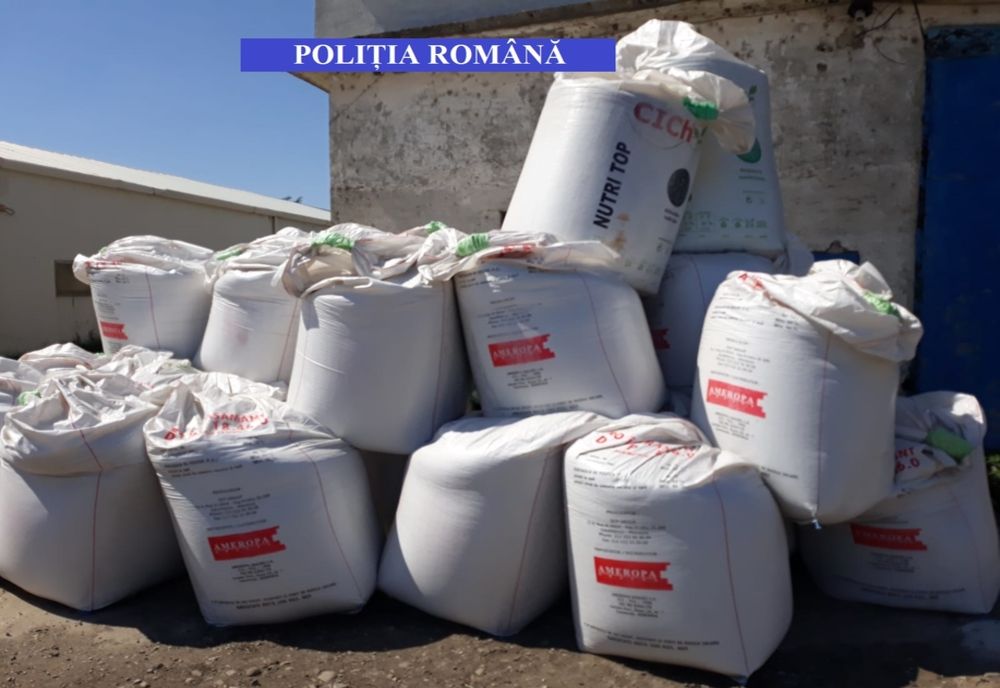 Giurgiu. 24 de tone de îngrășăminte chimice, confiscate de polițiști