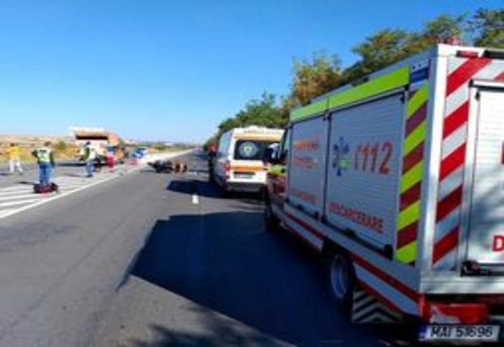 Accident rutier, pe DN5, între un autoturism şi un motociclist, la Bibița