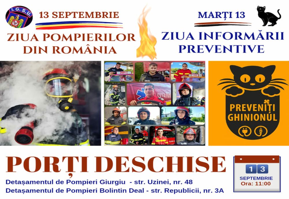 Porţi deschise la ISU Giurgiu, de Ziua Pompierilor