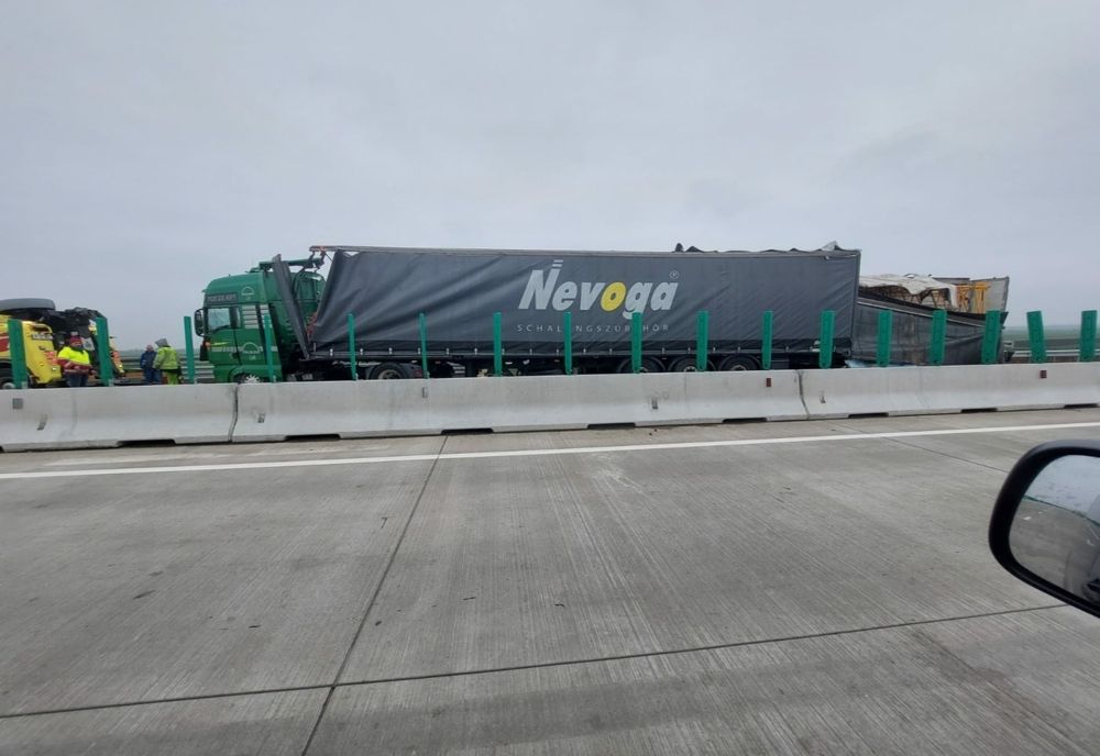 Trei TIR-uri implicate într-o coliziune pe centura municipiului Giurgiu