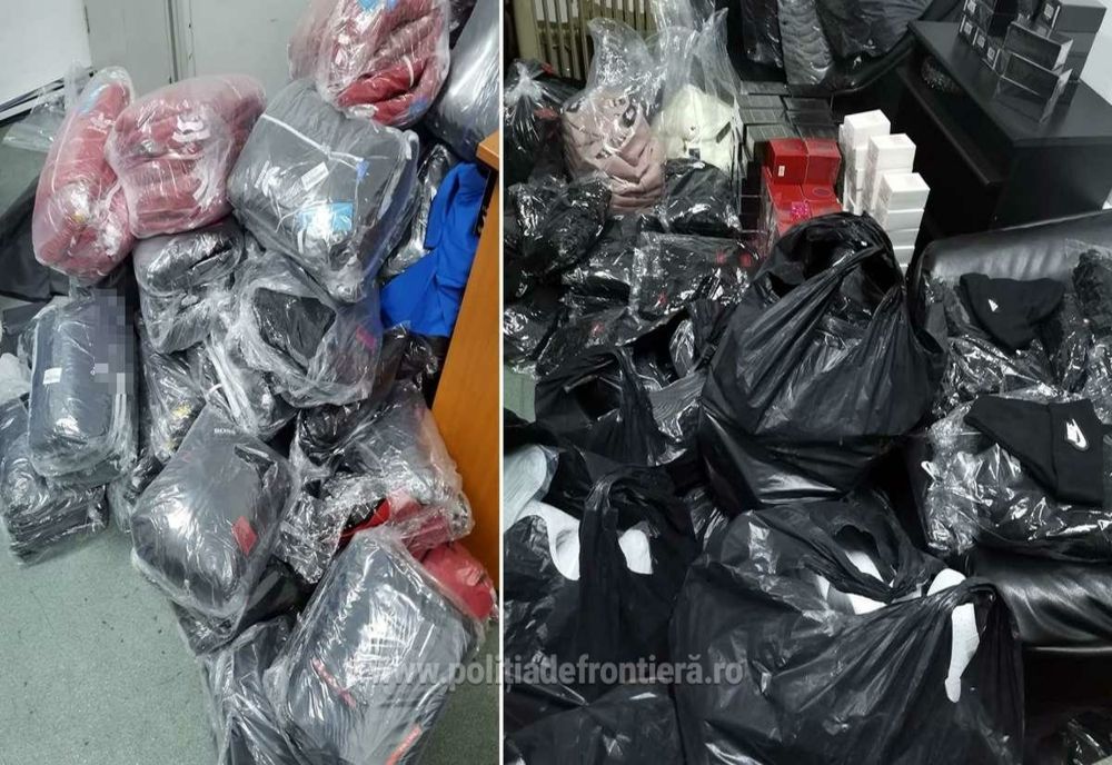 Cantitate impresionantă de articole contrafăcute descoperită de polițiștii de frontieră giurgiuveni