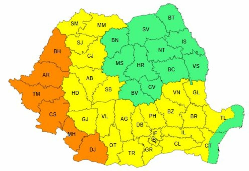 ANM: COD PORTOCALIU ȘI COD GALBEN DE CANICULĂ, ÎN WEEKEND, ÎN PESTE JUMĂTATE DE ȚARĂ