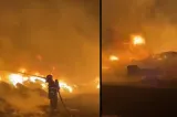 Incendiu devastator la un depozit de mase plastice din Giurgiu. S-a emis Ro Alert - VIDEO