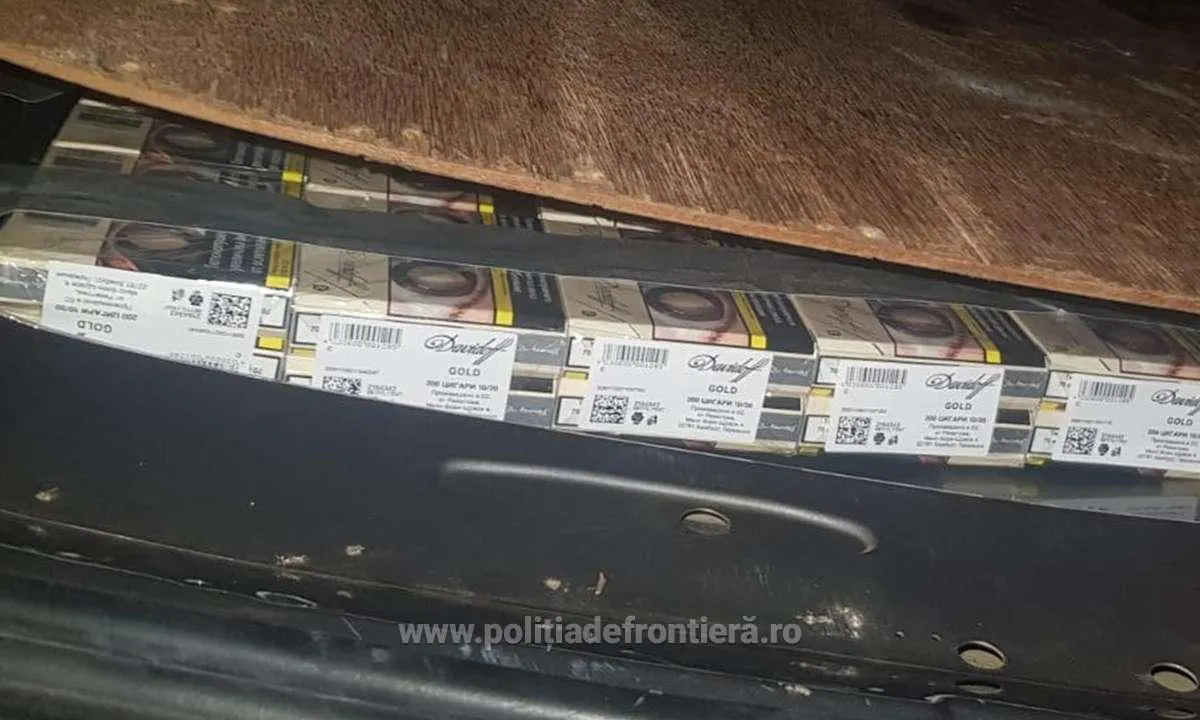 țigări descoperite în PTF Giurgiu