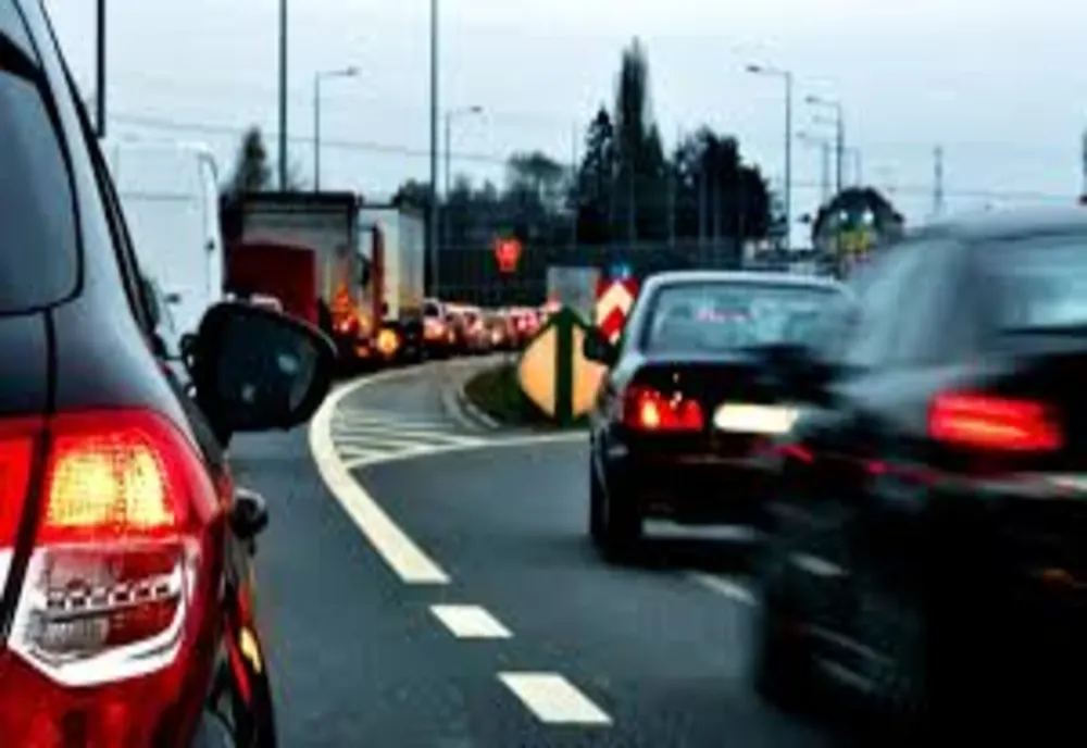 Aglomerație pe sensul de intrare în capitală al Autostrăzii A1, la Bolintin Vale