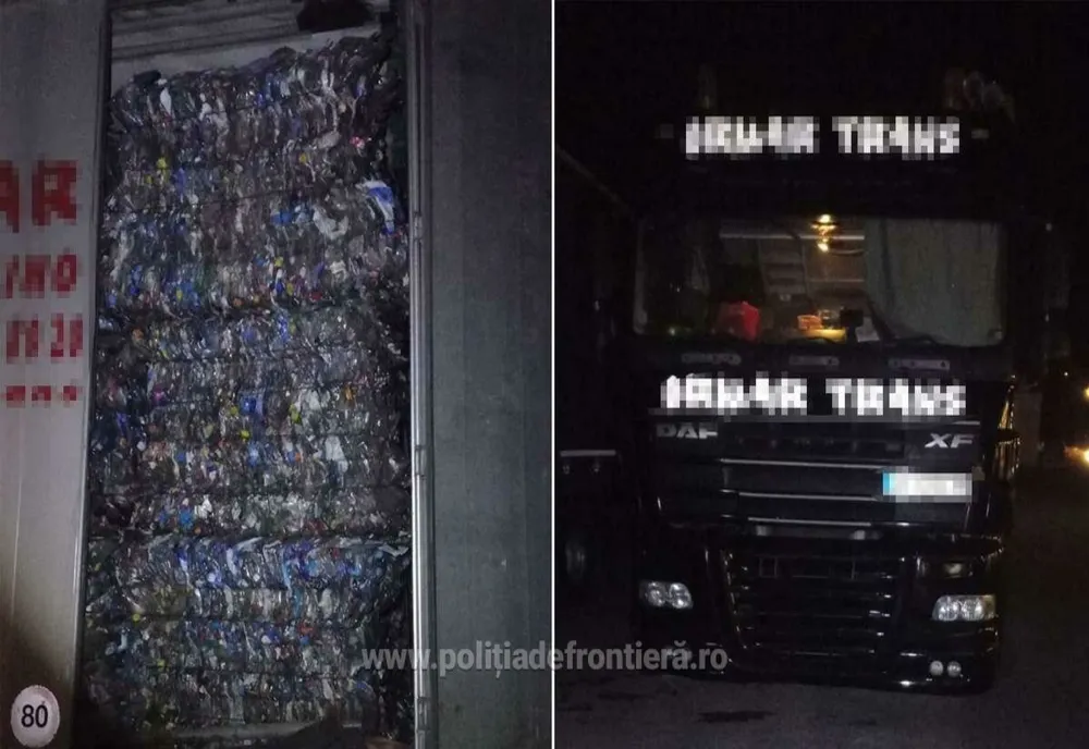 Aproximativ 18 tone deşeuri din plastic, oprite de polițiștii giurgiuveni
