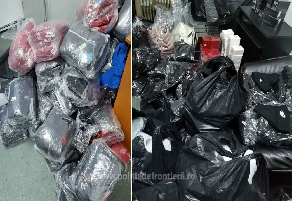 Cantitate impresionantă de articole contrafăcute descoperită de polițiștii de frontieră giurgiuveni