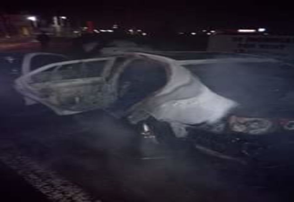 Autoturism în flăcări pe Autostrada A1