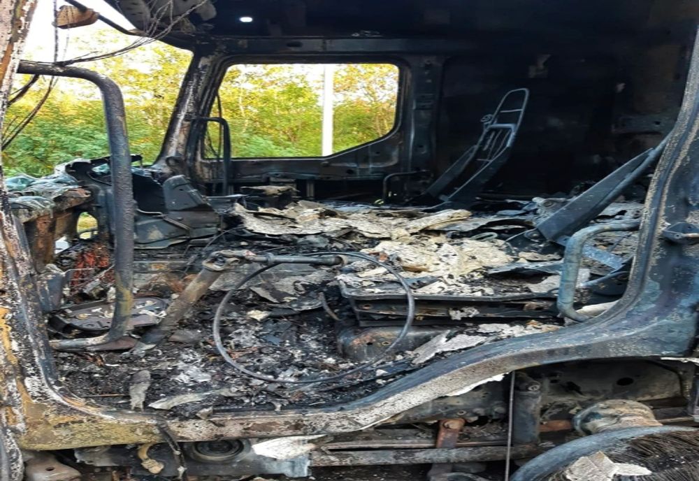 Incendiu într-o pădure din Giurgiu. Flăcările s-au extins de la un TIR încărcat cu flori care a luat foc pe DN 61 