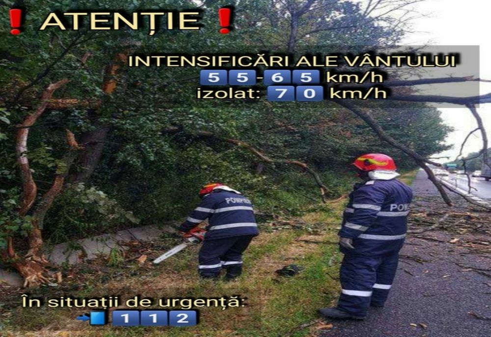 Meteorologii anunţă vânt puternic la Giurgiu. ISU vă sfătuiește cum trebuie să vă comportați