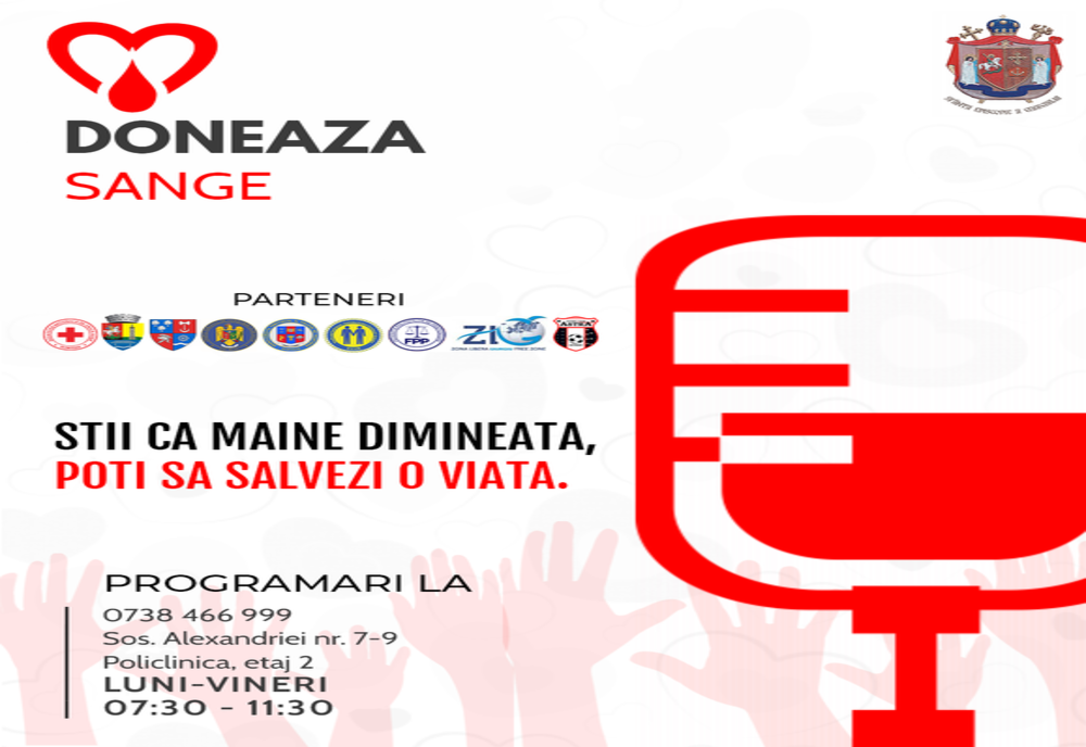 Amplă campanie de donare de sânge la Giurgiu. Sunt implicate mai multe instituții, ONG-uri și sindicate