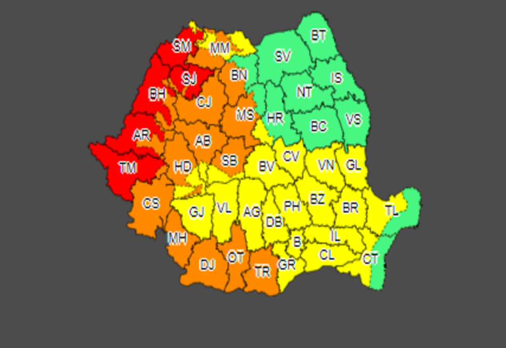 Avertizări meteo. COD ROȘU de caniculă, în vest! COD PORTOCALIU și COD GALBEN în aproape toată țară
