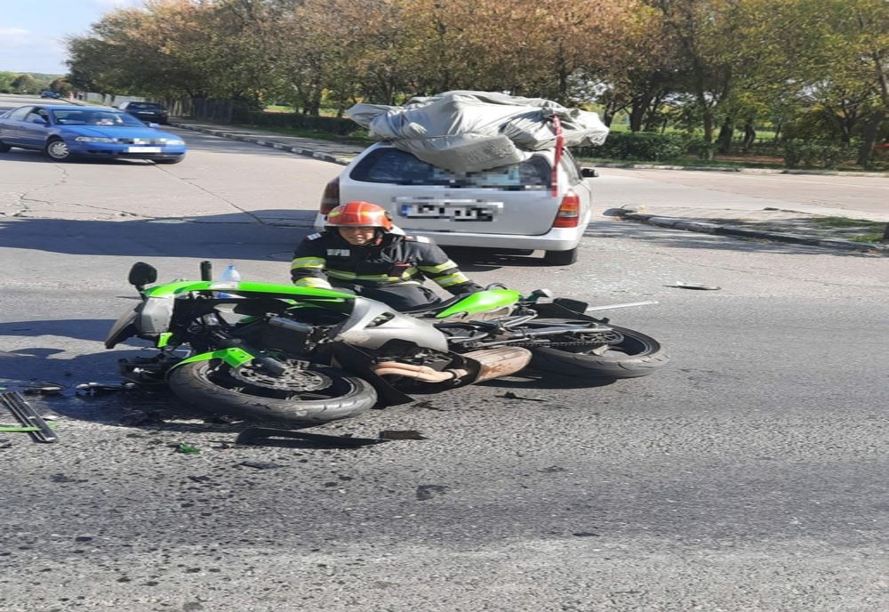 Motociclist rănit în urma unui accident rutier, în municipiul Giurgiu