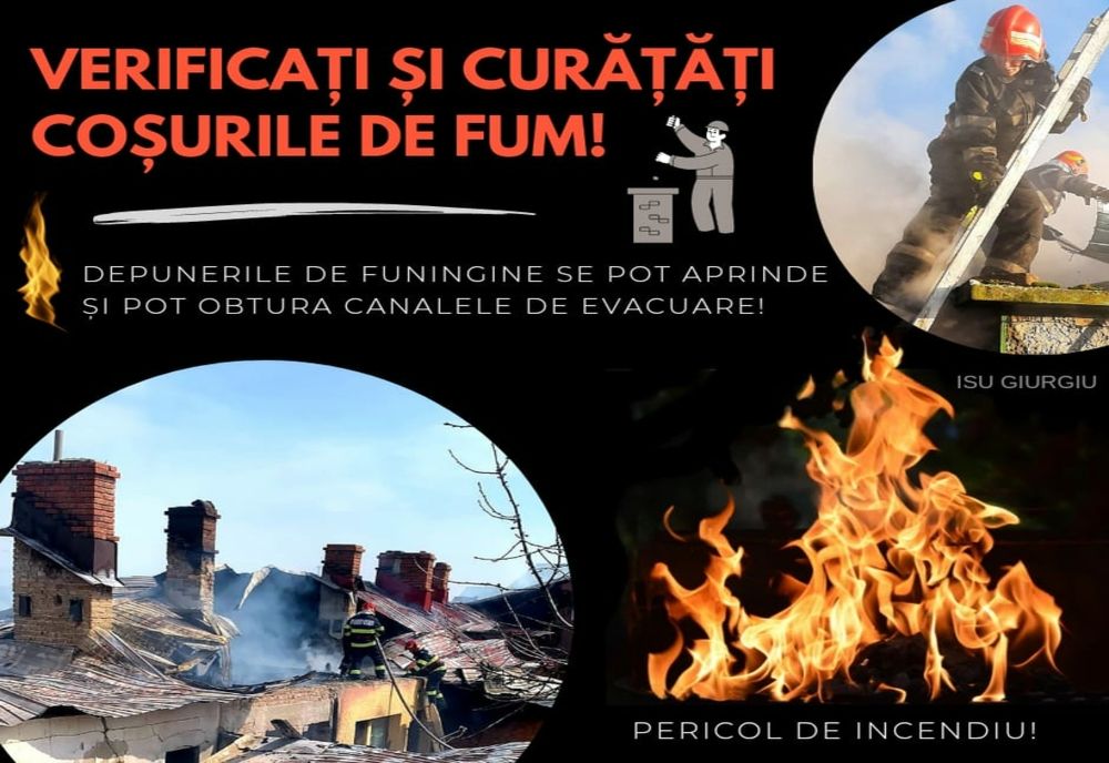 Giurgiu. Case în flăcări din cauza coşurilor de fum necurăţate