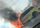 Un autoturism a luat foc pe DN 5, pompierii intervin