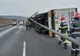 Autotren răsturnat pe Autostrada A1 București- Pitești, la kilometrul 33
