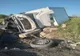 Accident pe DN 5, la Crucea de Piatră. O dubă cu mezeluri s-a răsturnat