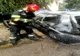Giurgiu. Un autoturism a ars în totalitate în apropierea unui bloc