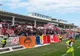 Giurgiu. Jandarmii asigură ordinea publică la meciul de fotbal dintre echipele S.C. Dinamo 1948 București și C.S.M. Slatina