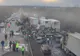 Accident în lanţ pe o autostradă din Ungaria, urmat de un incendiu masiv. Trei români au fost răniţi