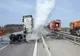 Giurgiu. Incendiu la un cap tractor, pe A1. Sunt mari degajări de fum